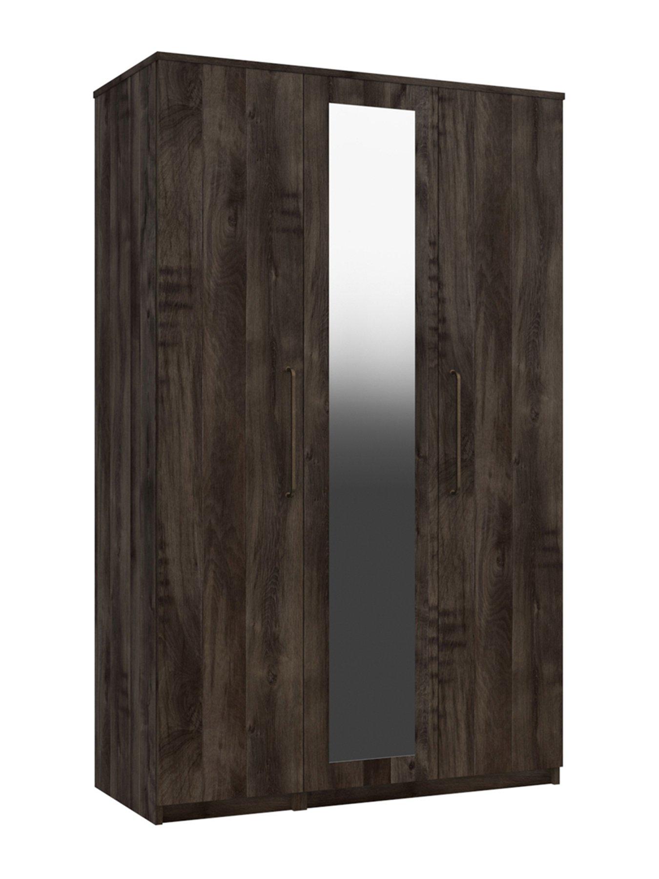 undefined Tuscany Ready Assembled 3 Door Mirrored Wardrobe