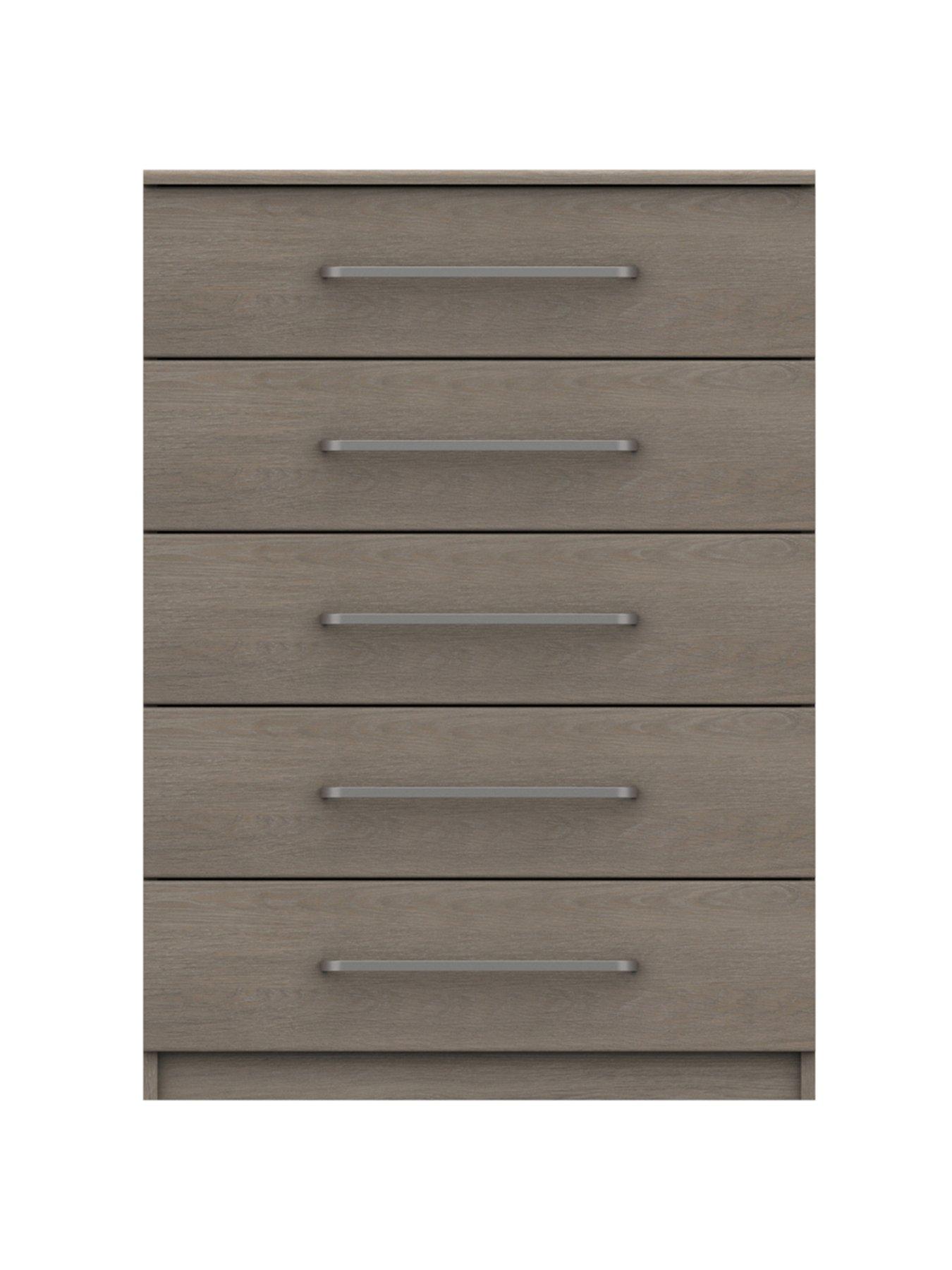  image of one-call-reagon-readynbspassembled-4-piece-package-2nbspdoornbspwardrobe-5-drawer-chest-and-2-bedside-chests