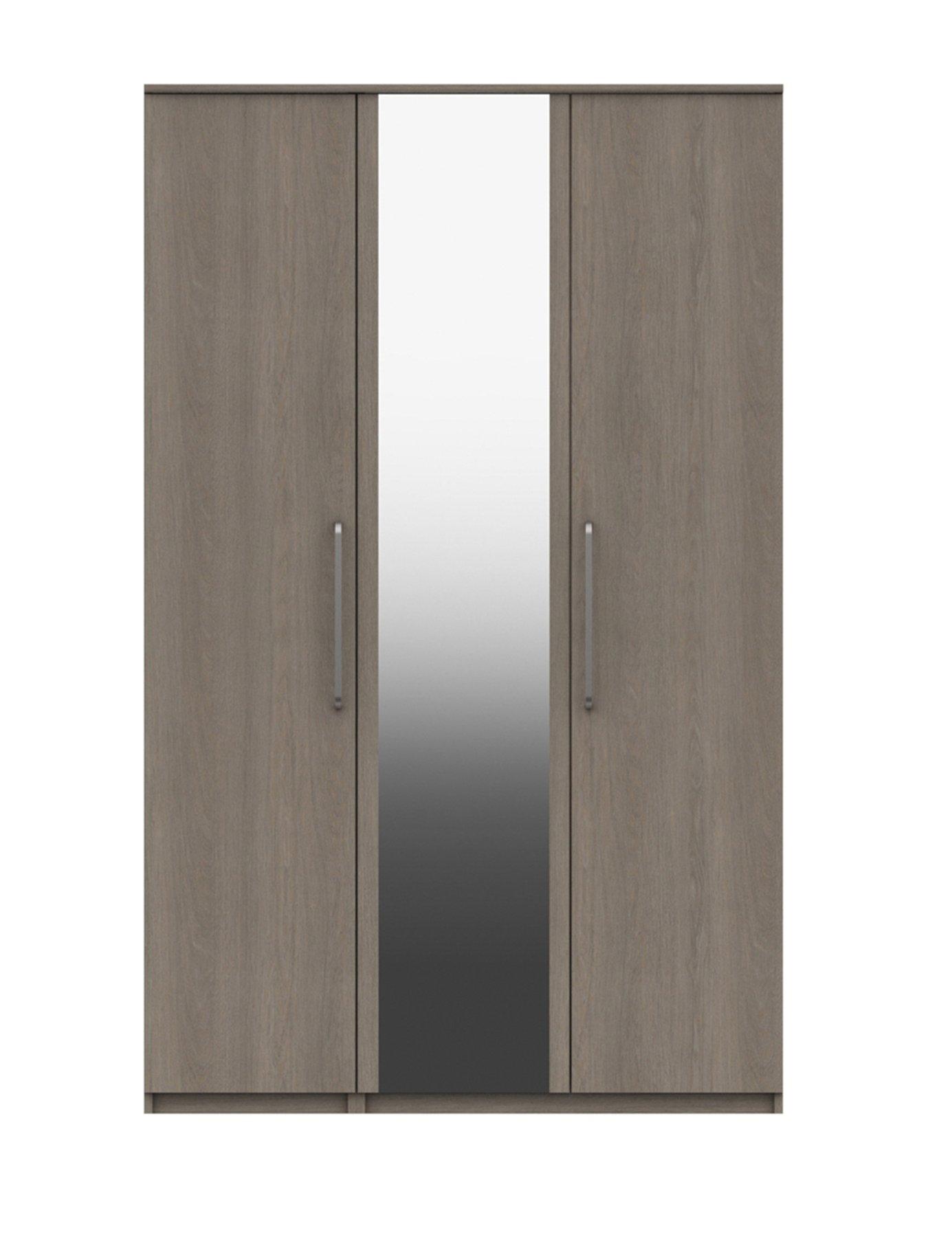 One Call Reagon 3 Door Mirrored Wardrobe