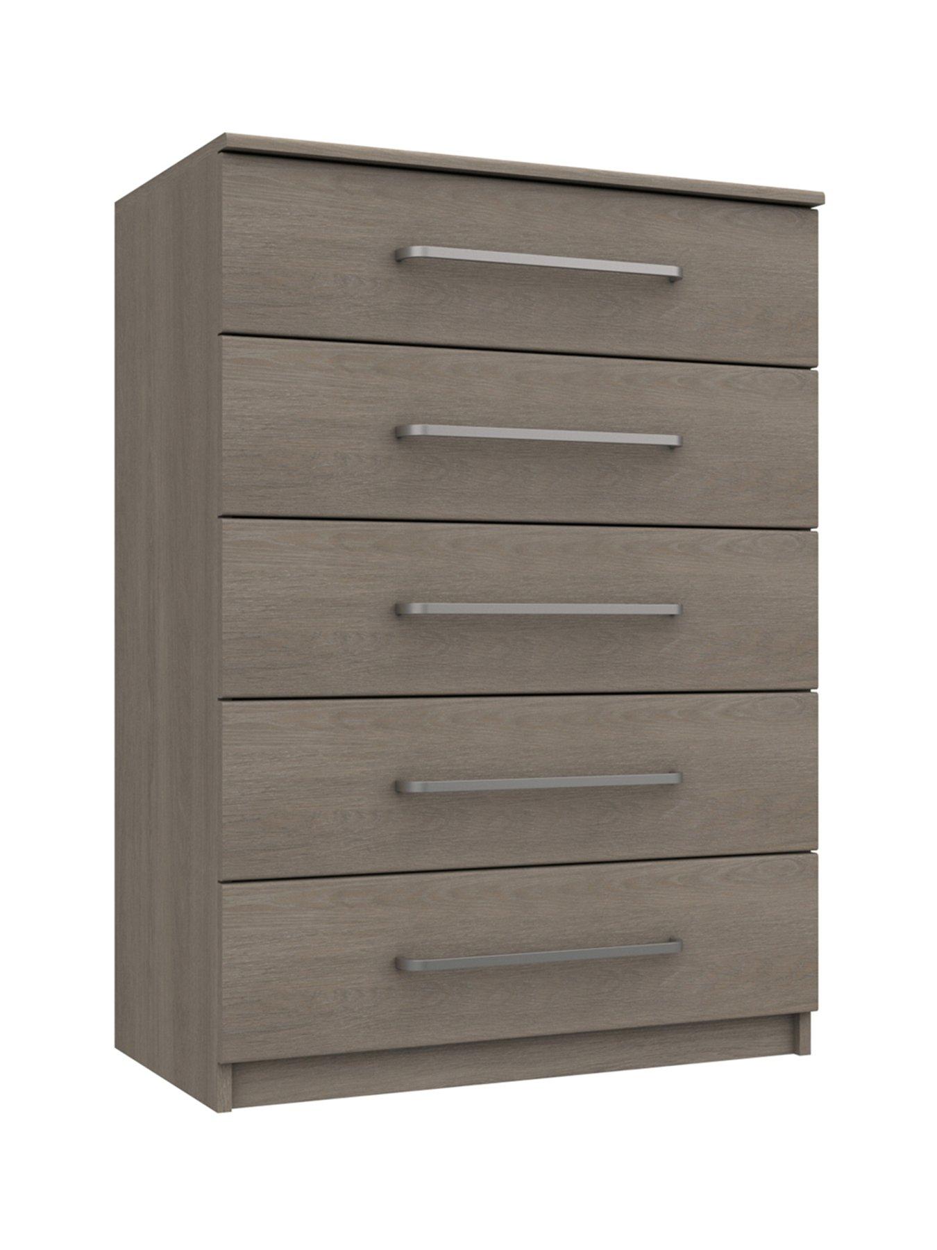  image of one-call-reagon-ready-assembled-3-piece-package--nbsp5-drawer-chest-and-2-bedside-chests