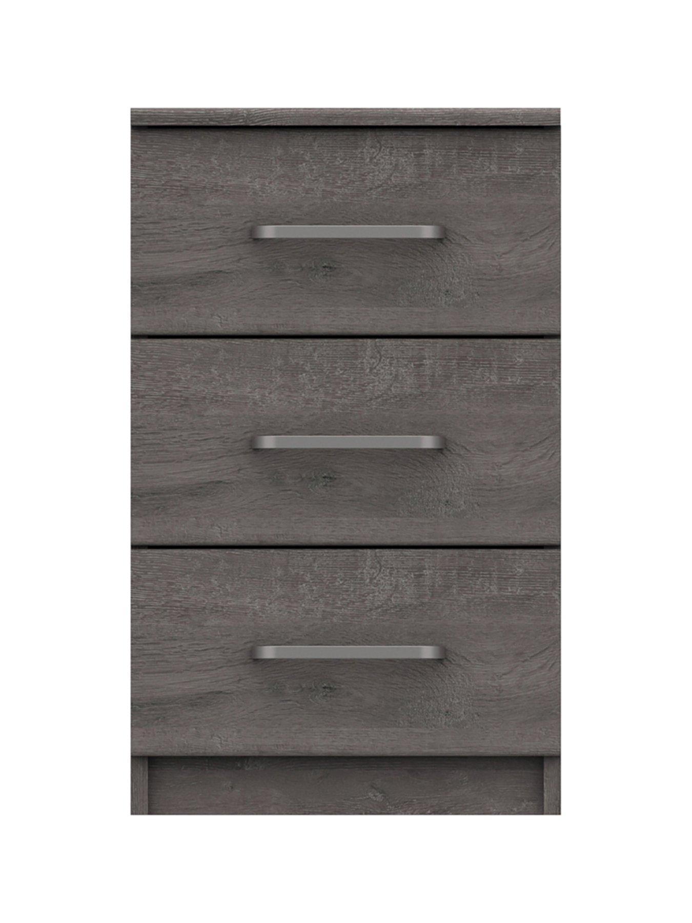 One Call Reagon Ready Assembled 3 Drawer Bedside