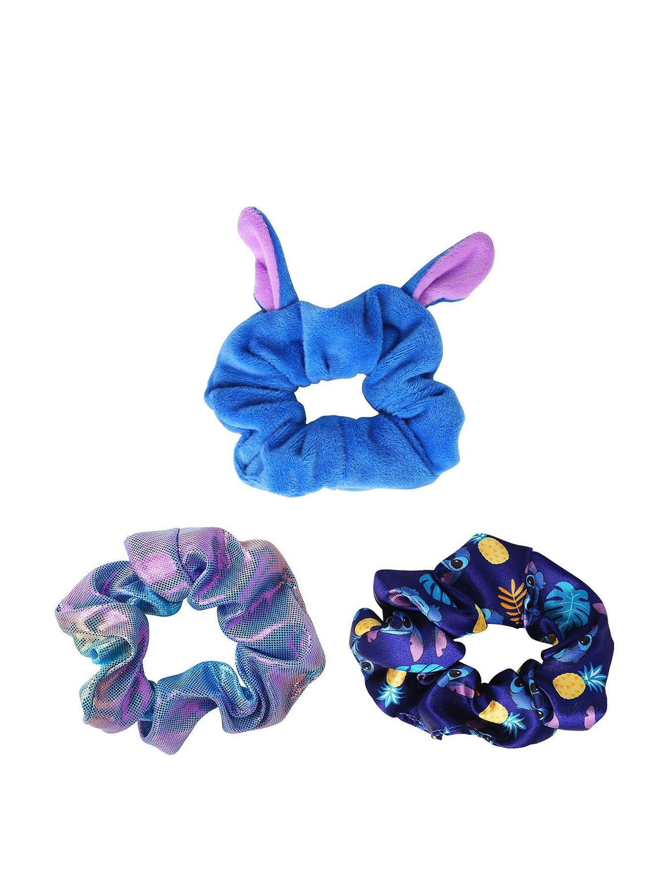 Disney Lilo  &  Stitch Blue, Pink  &  Purple 3pc Hair Scrunchie Set