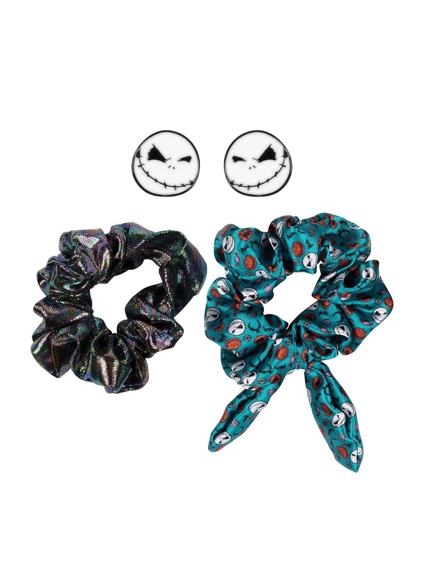 undefined Nightmare Before Christmas Blue  &  Black 2 Piece Scrunchie  &  Earring Set