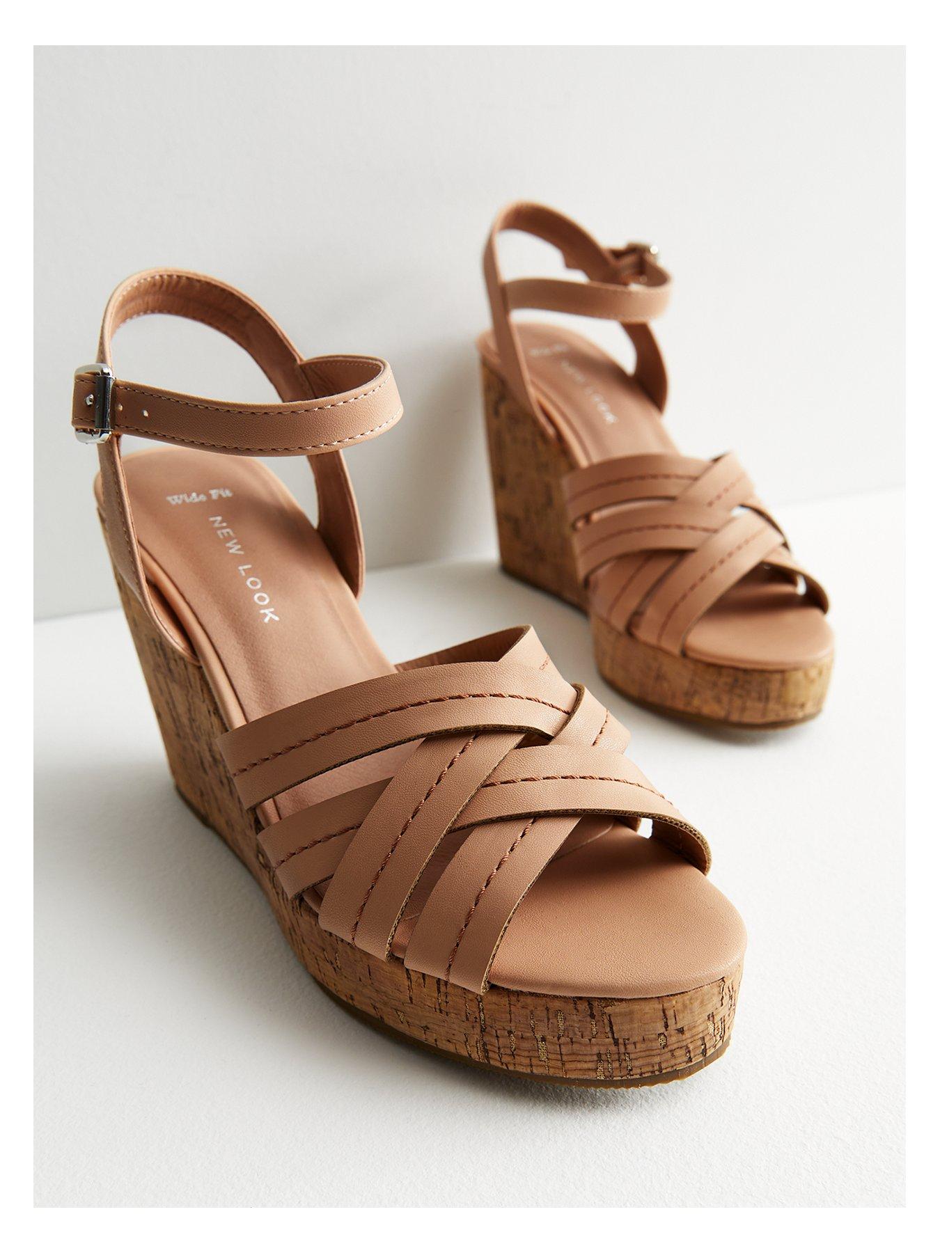 Cork wedge online heel