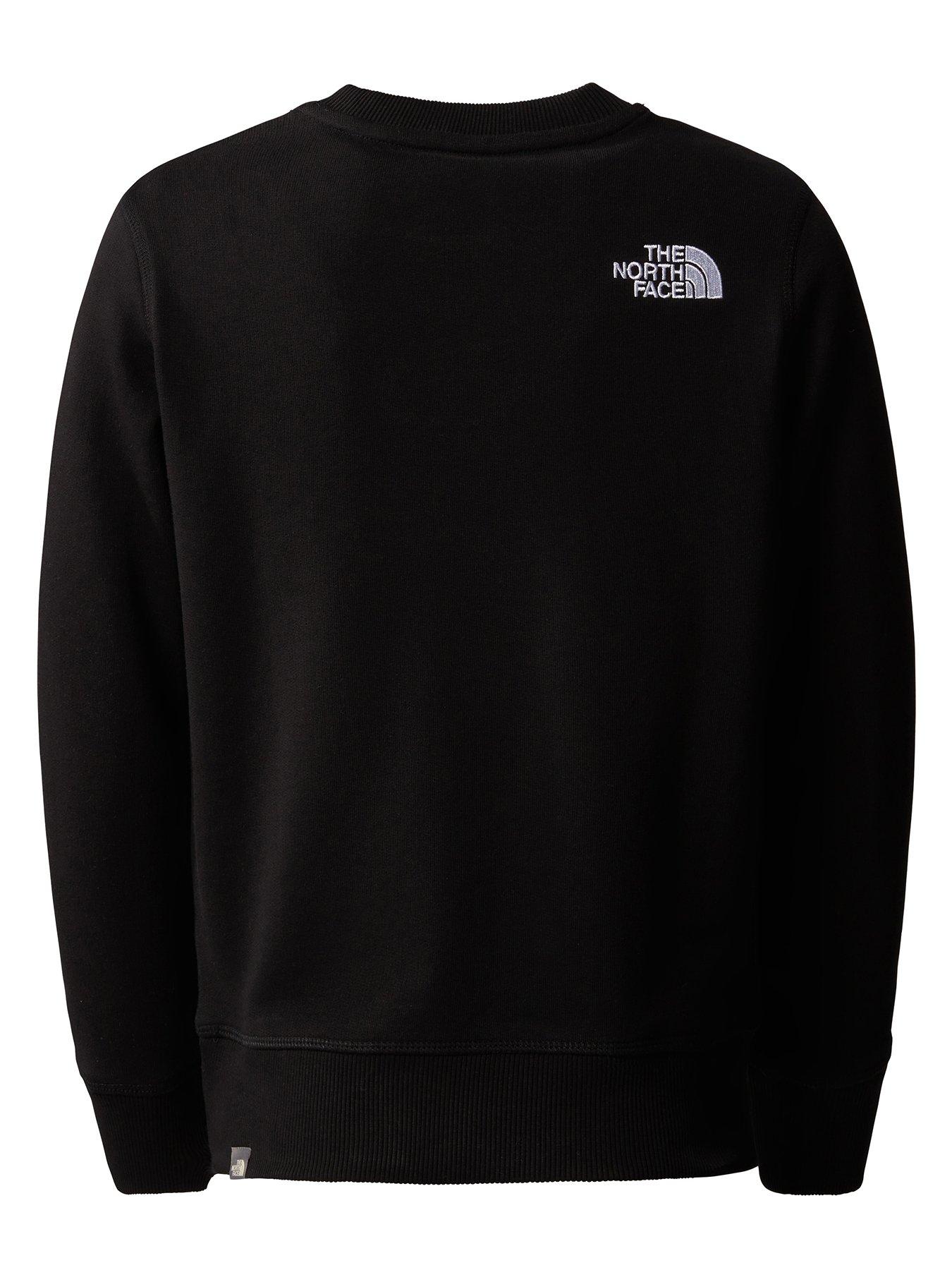 back image of the-north-face-older-boy-drew-peak-light-crew-black