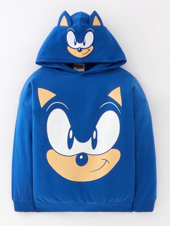 front image of sonic-the-hedgehog-kidsnbspsonic-the-hedgehog-hood-detail-hoodie-blue
