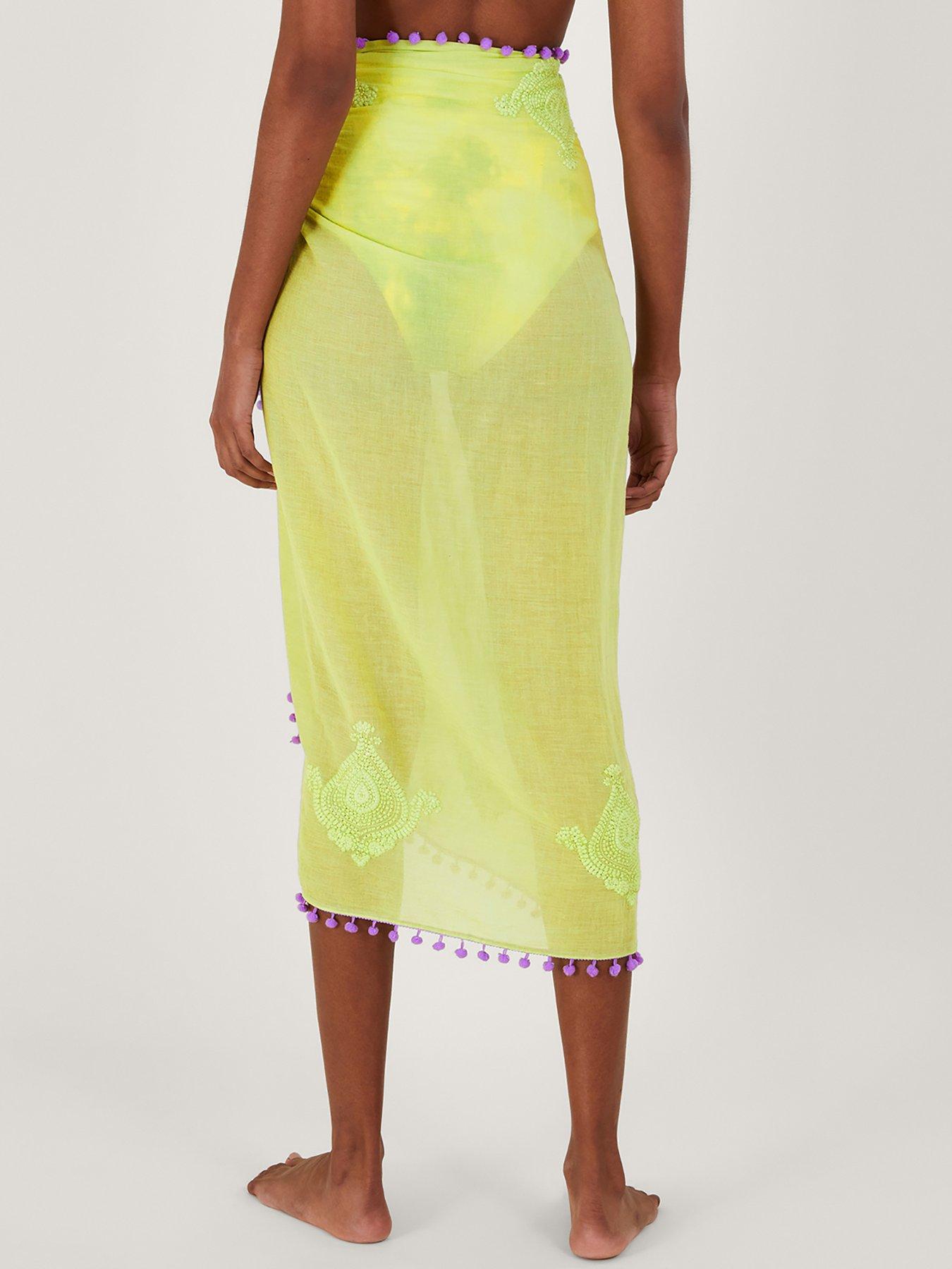  image of monsoon-lime-paisley-embroidered-sarong