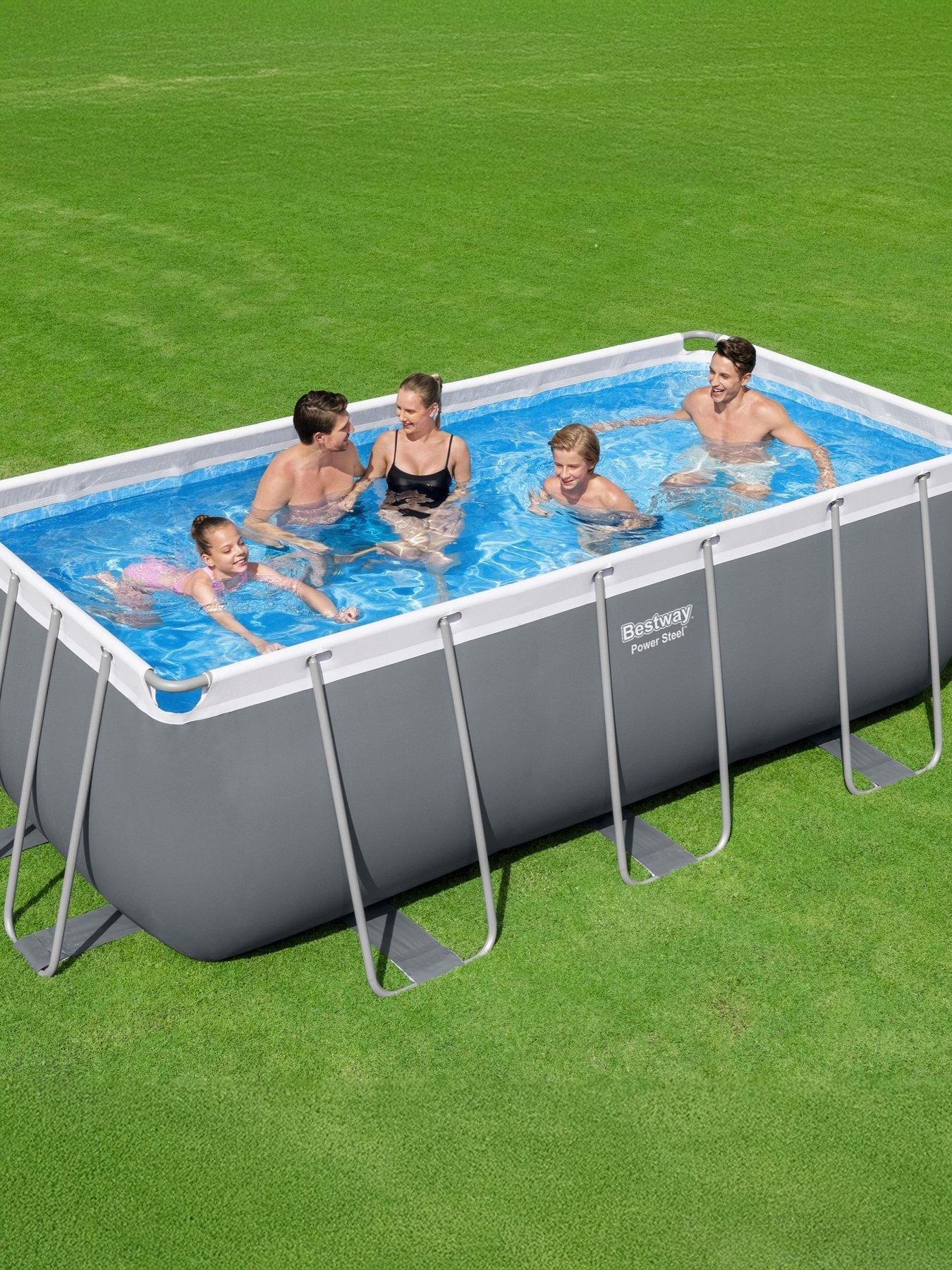 Image 1 of 6 of Bestway 13ft x&nbsp;6ft Power Steel Frame Pool Set, Filter Pump with Ladder