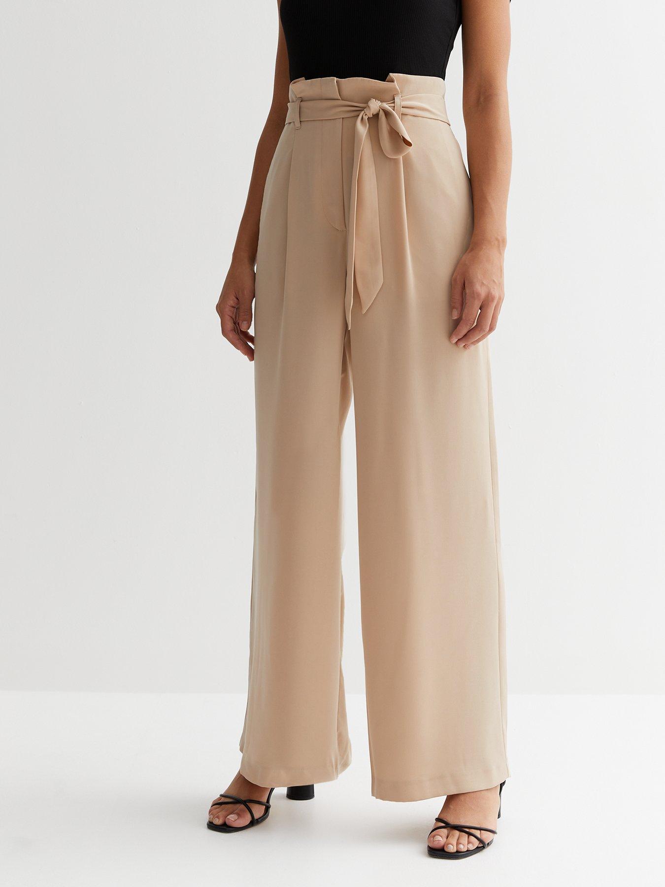 Beige 2025 paperbag trousers