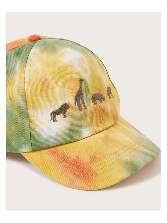 back image of monsoon-boys-embroidered-tie-dye-animal-cap-multi