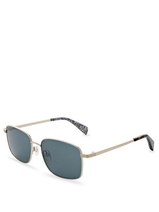front image of ted-baker-rectangular-metal-frame-sunglasses