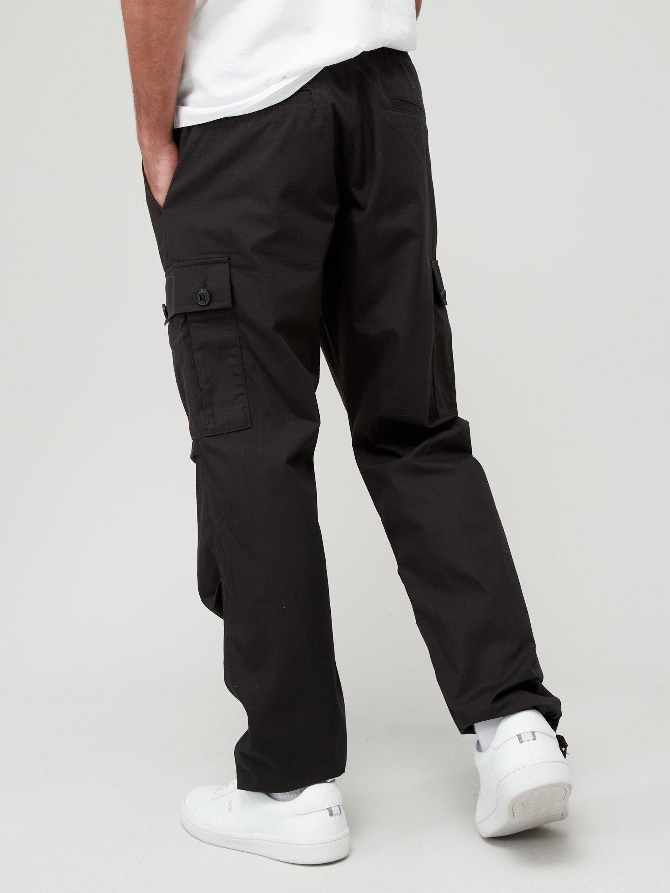 HUGO Garlo233 Regular Fit Cargo Pants - Black | littlewoods.com