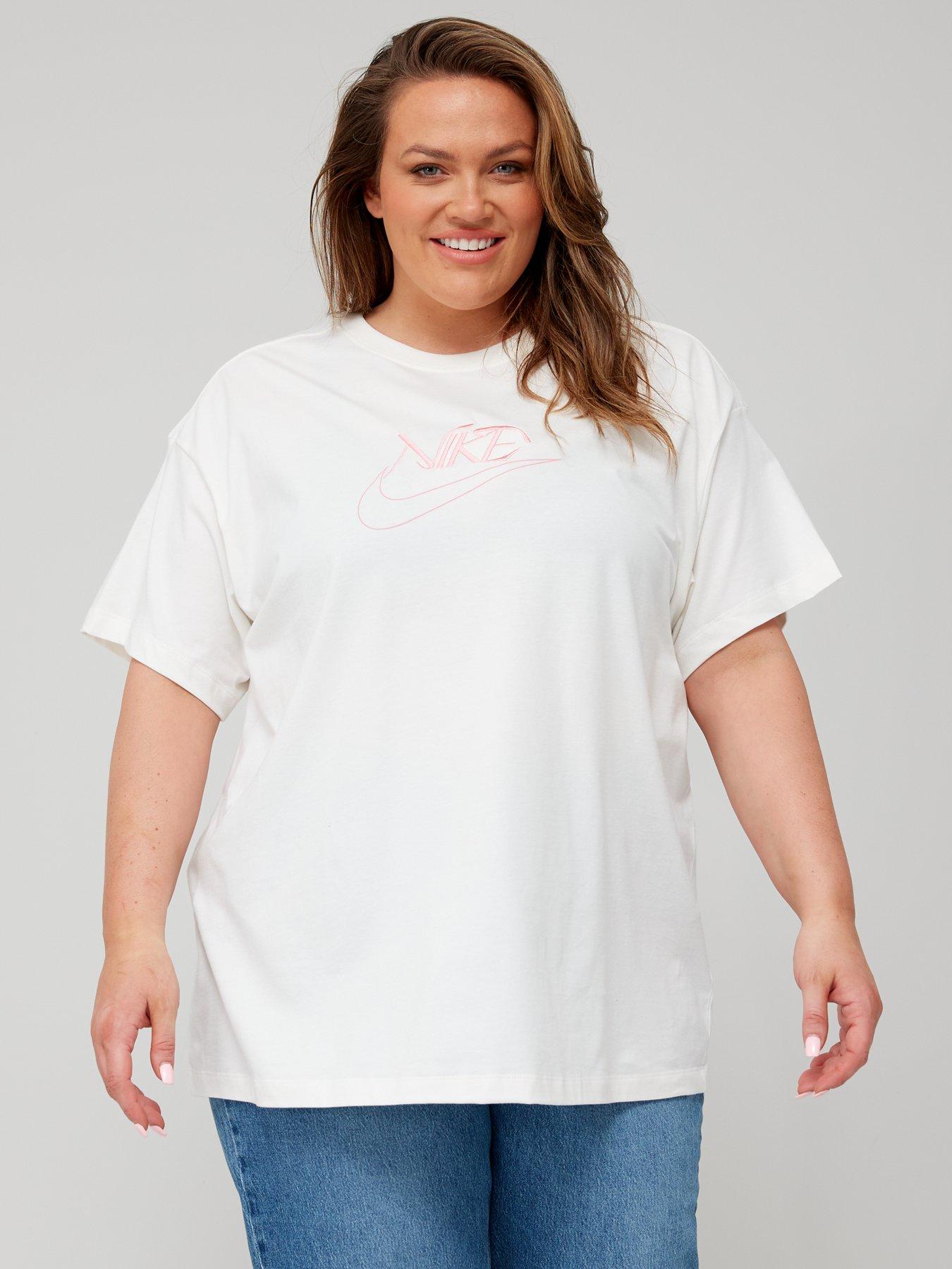 Sportswear Curve Boyfriend Fit Short Sleeve T Shirt Cream