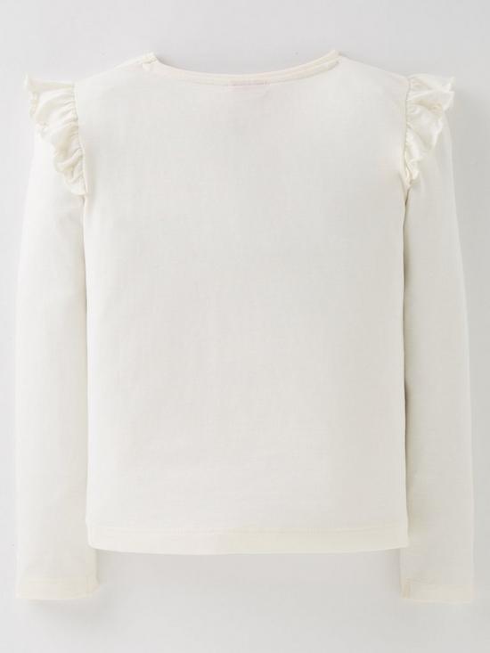 back image of barbie-frill-long-sleeve-t-shirt-off-white