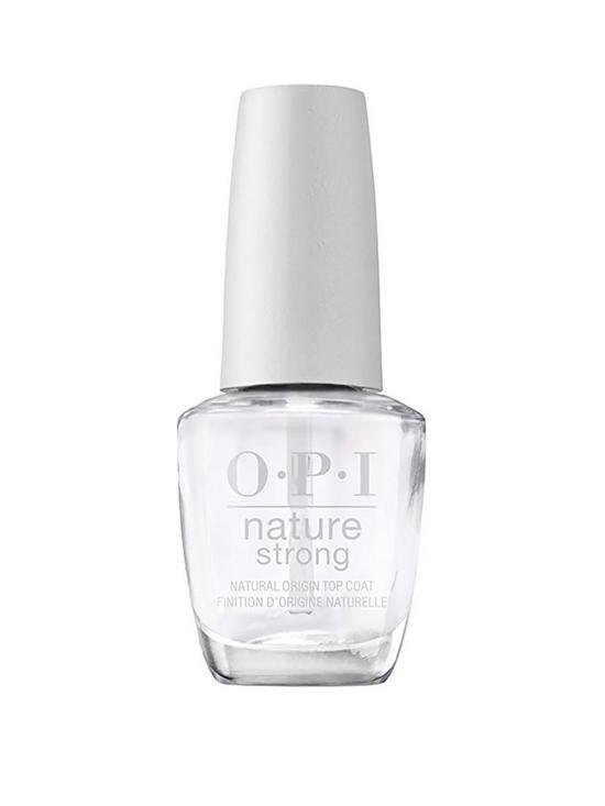 front image of opi-nature-strong-natural-vegan-nail-polish-top-coat-15ml