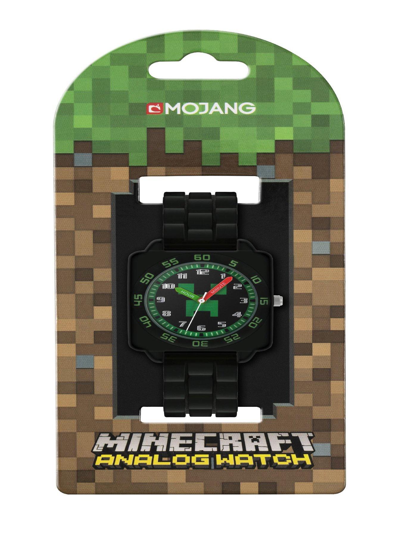 Minecraft Black Silicon Strap Watch | Littlewoods