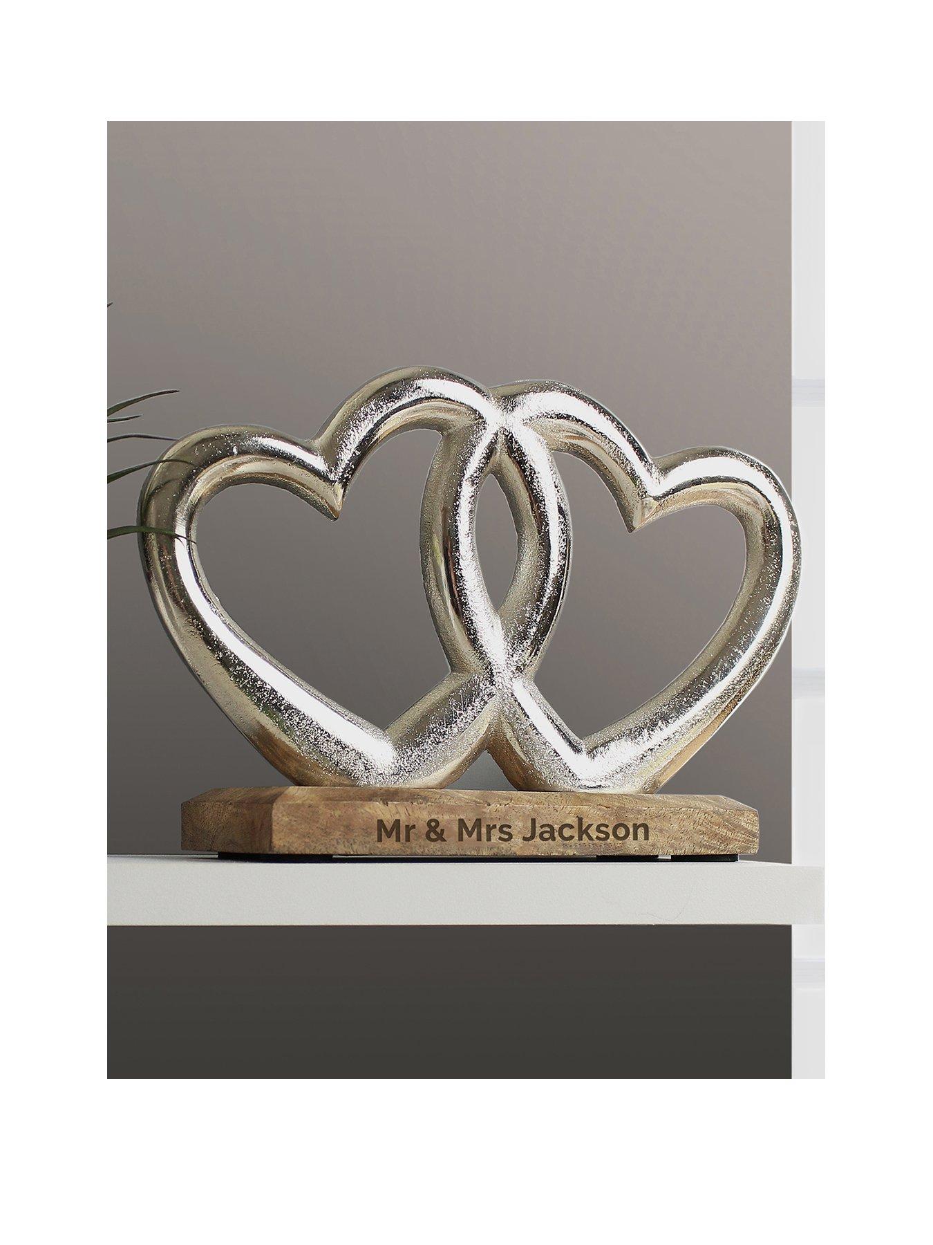 The Personalised Memento Company Personalised Double Heart Ornament