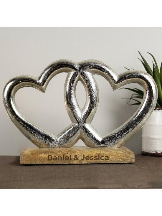 stillFront image of the-personalised-memento-company-personalised-double-heart-ornament