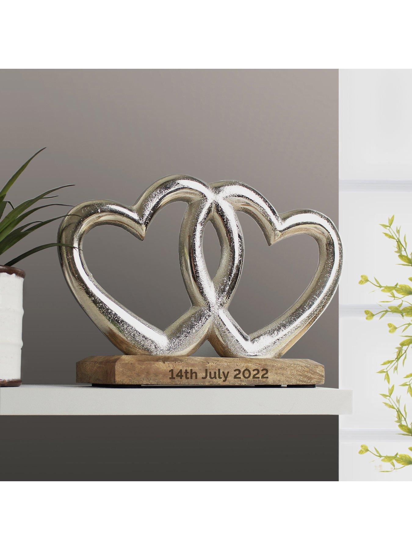 Image 3 of 3 of The Personalised Memento Company Personalised Double Heart Ornament