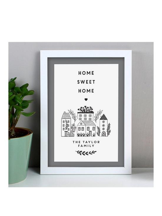 front image of the-personalised-memento-company-personalised-home-sweet-home-a4-framed-print