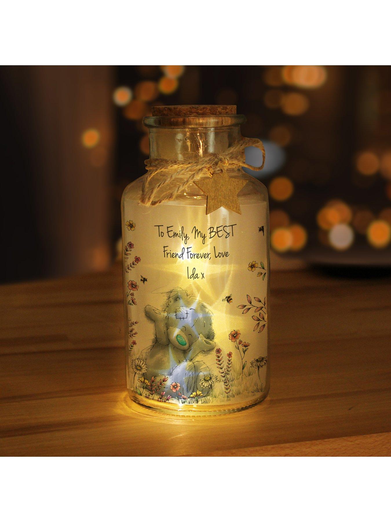 Image 2 of 2 of The Personalised Memento Company Personalised Me to You floral LED Glass Jar