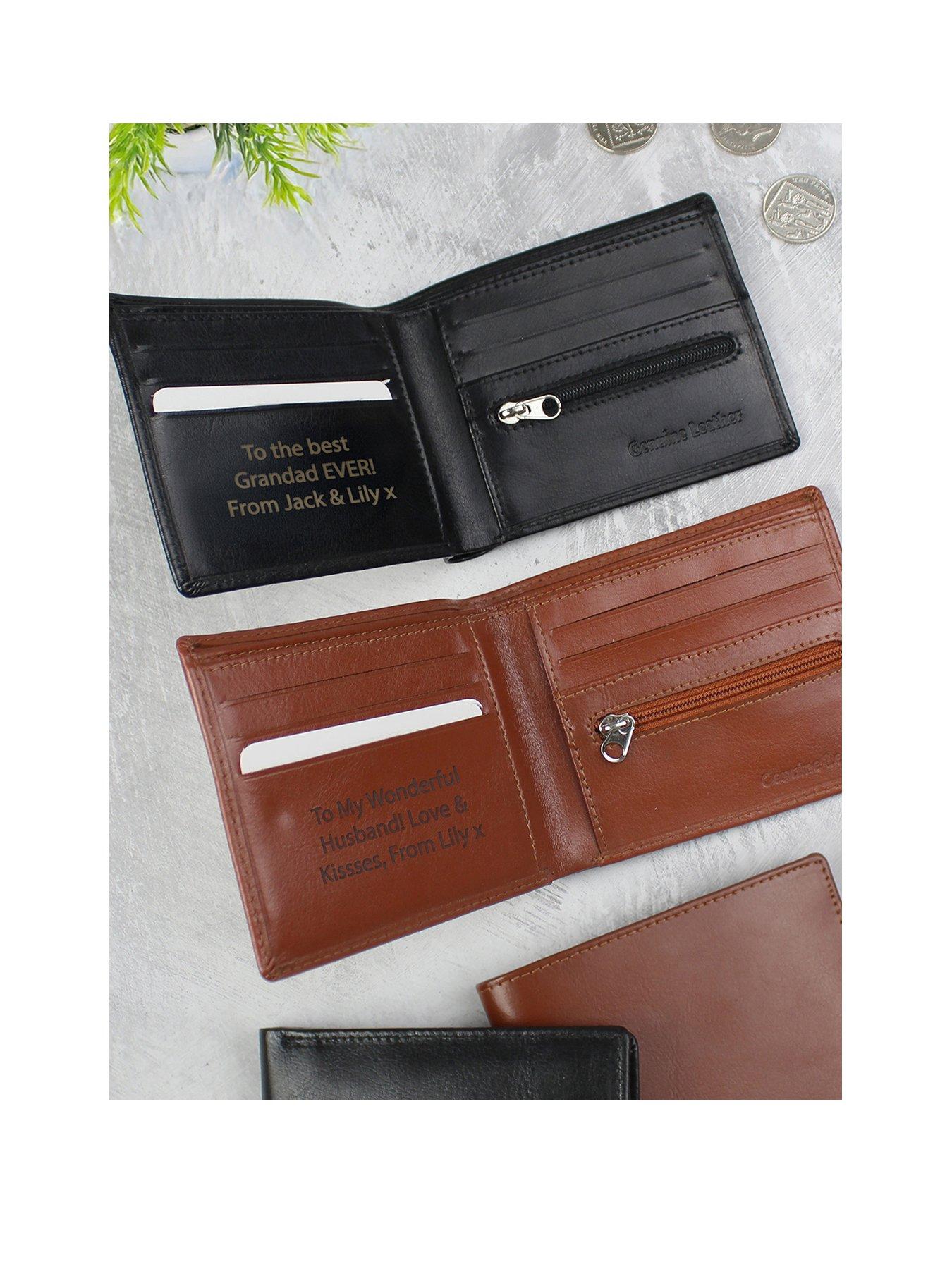 Image 1 of 2 of The Personalised Memento Company Personalised Secret Message Leather Wallet