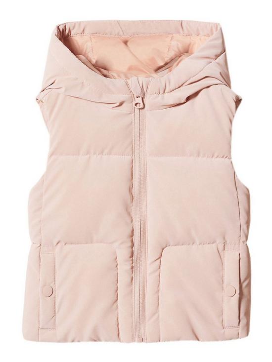 front image of mango-younger-girls-hooded-gilet-light-pink