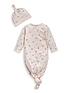 image of mamas-papas-baby-girls-2-piece-floral-knot-sleepsuit-set-pink