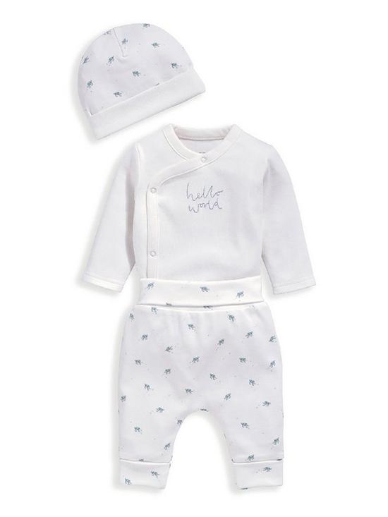 front image of mamas-papas-baby-boys-3-piece-my-first-outfit-set-white