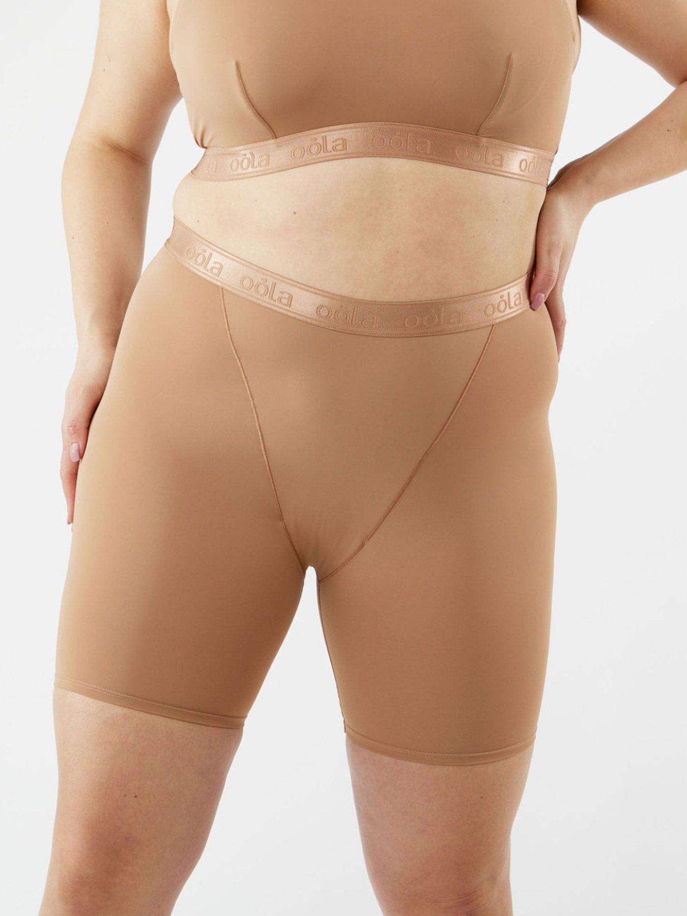 front image of oola-control-cycling-short-dark-beige