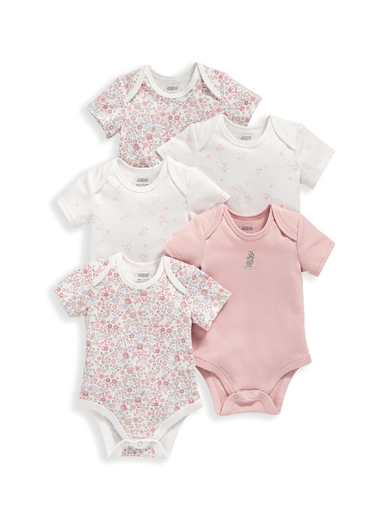 Mamas & Papas Short Sleeve Cotton Bodysuits 5 Pack