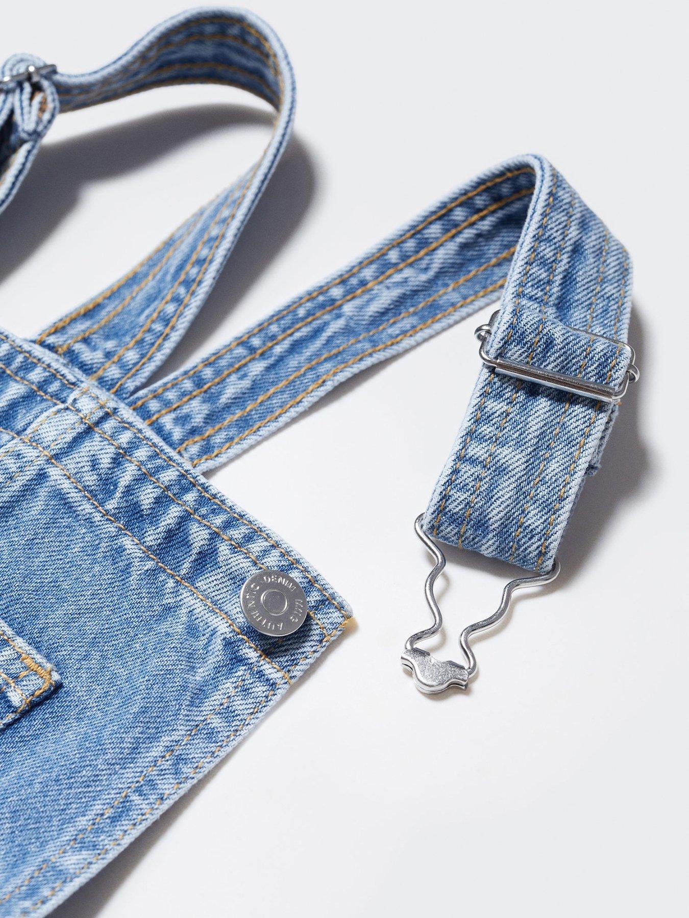  image of mango-girls-denim-pinny-blue