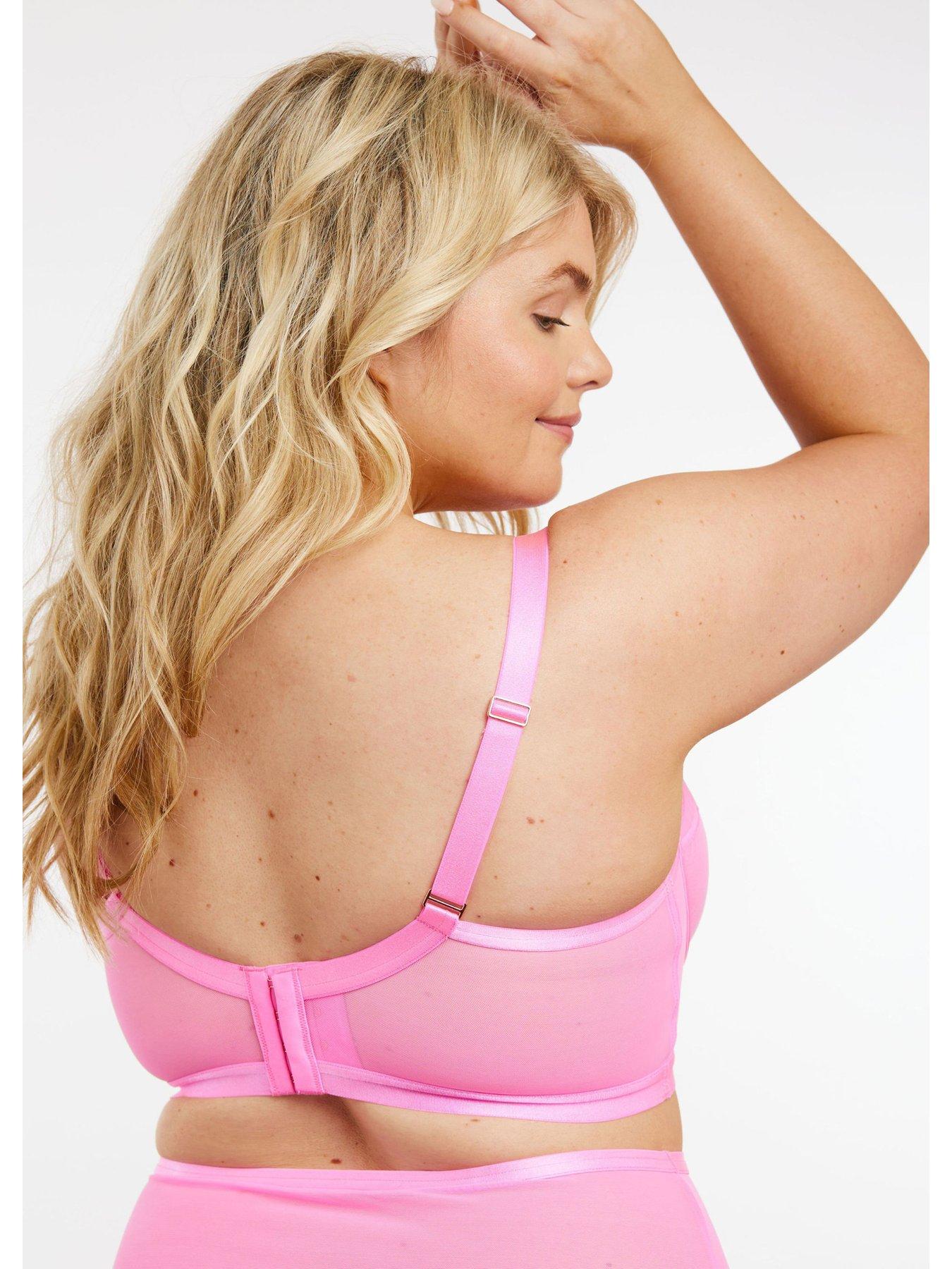 Image 2 of 6 of Oola Soft Mesh Longline Bra - Pink