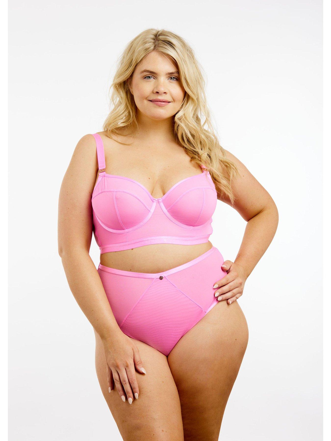 Image 3 of 6 of Oola Soft Mesh Longline Bra - Pink