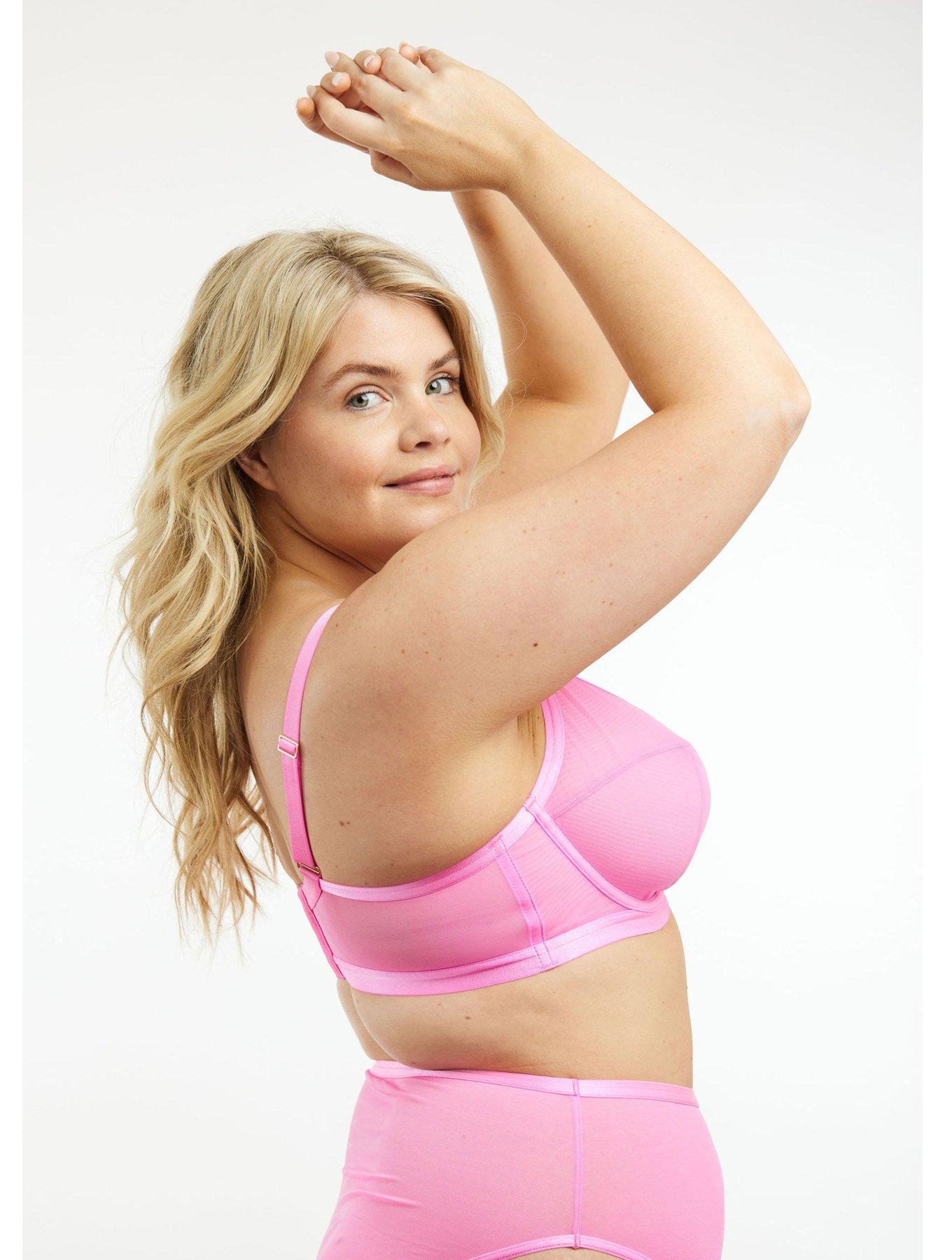  image of oola-soft-mesh-hi-apex-bra-pink