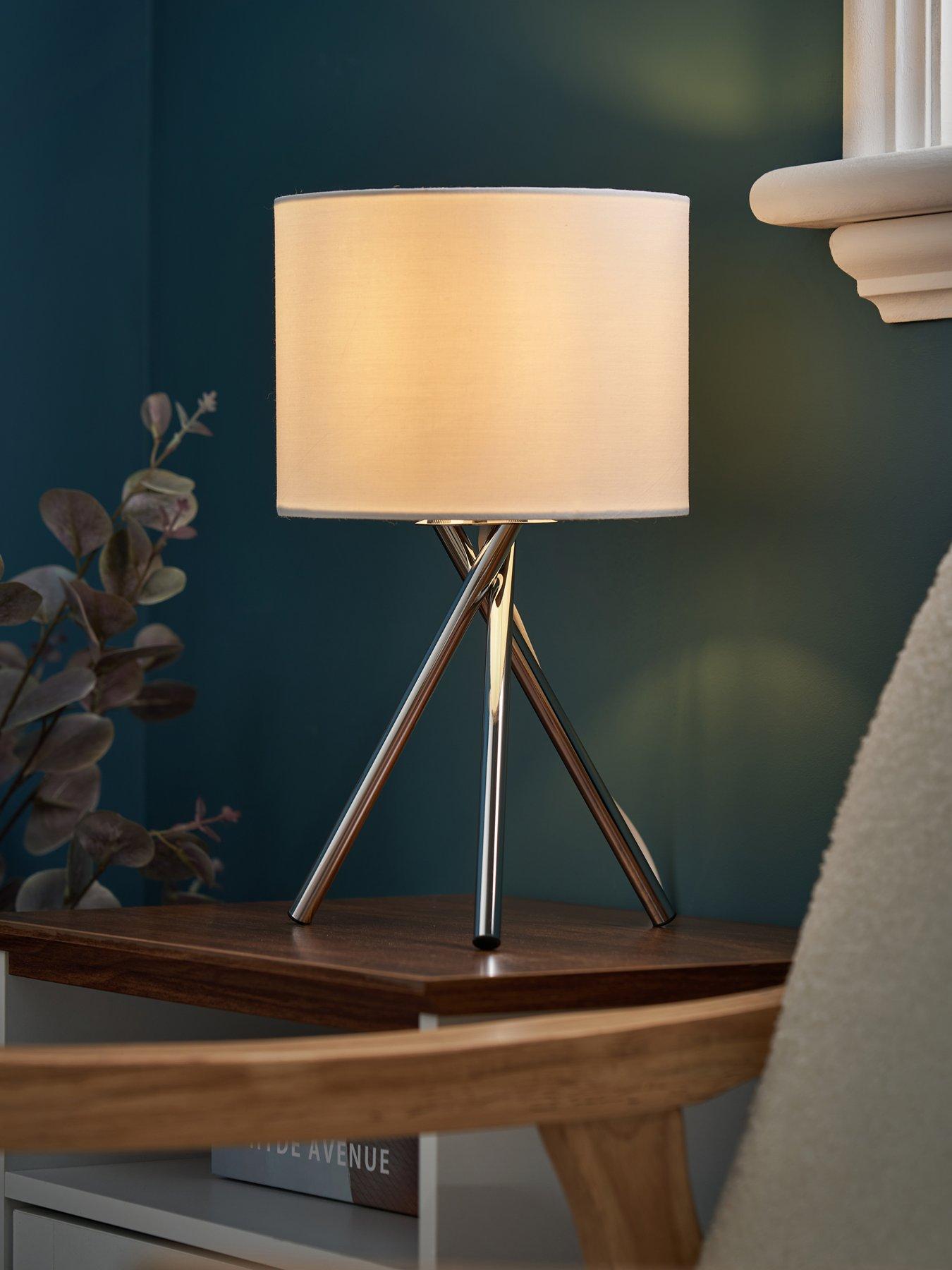 Image 1 of 6 of The Very Collection Tripod Bedside Table Lamp - Ivory