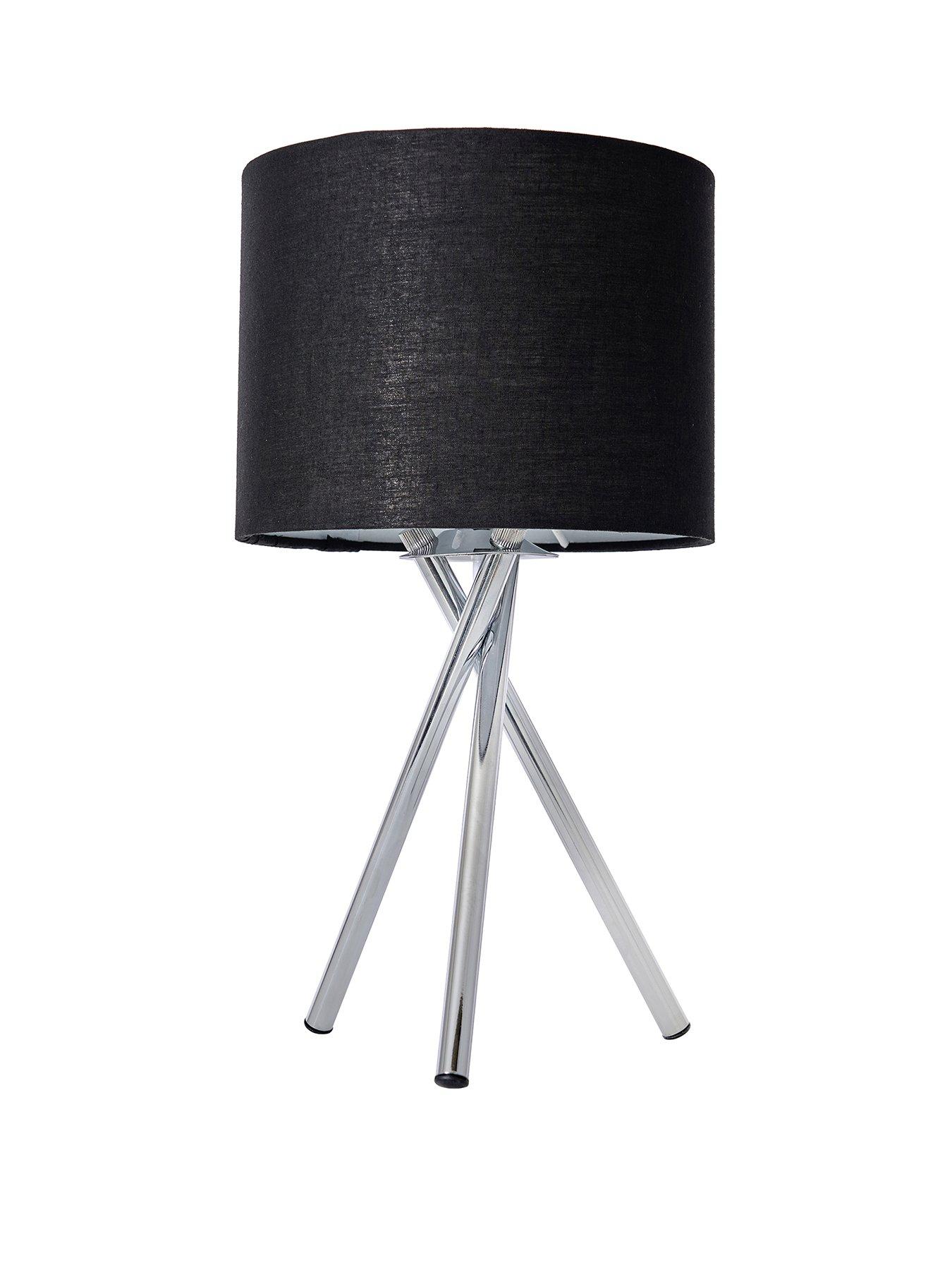 Image 1 of 3 of Very Home Tripod Bedside Table Lamp - Black