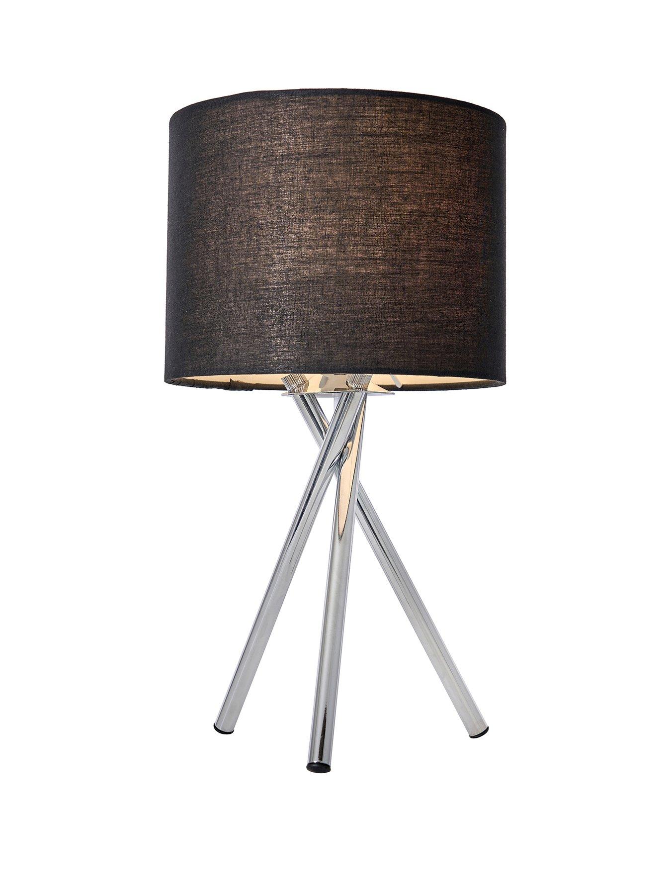 Image 2 of 6 of The Very Collection Tripod Bedside Table Lamp - Black