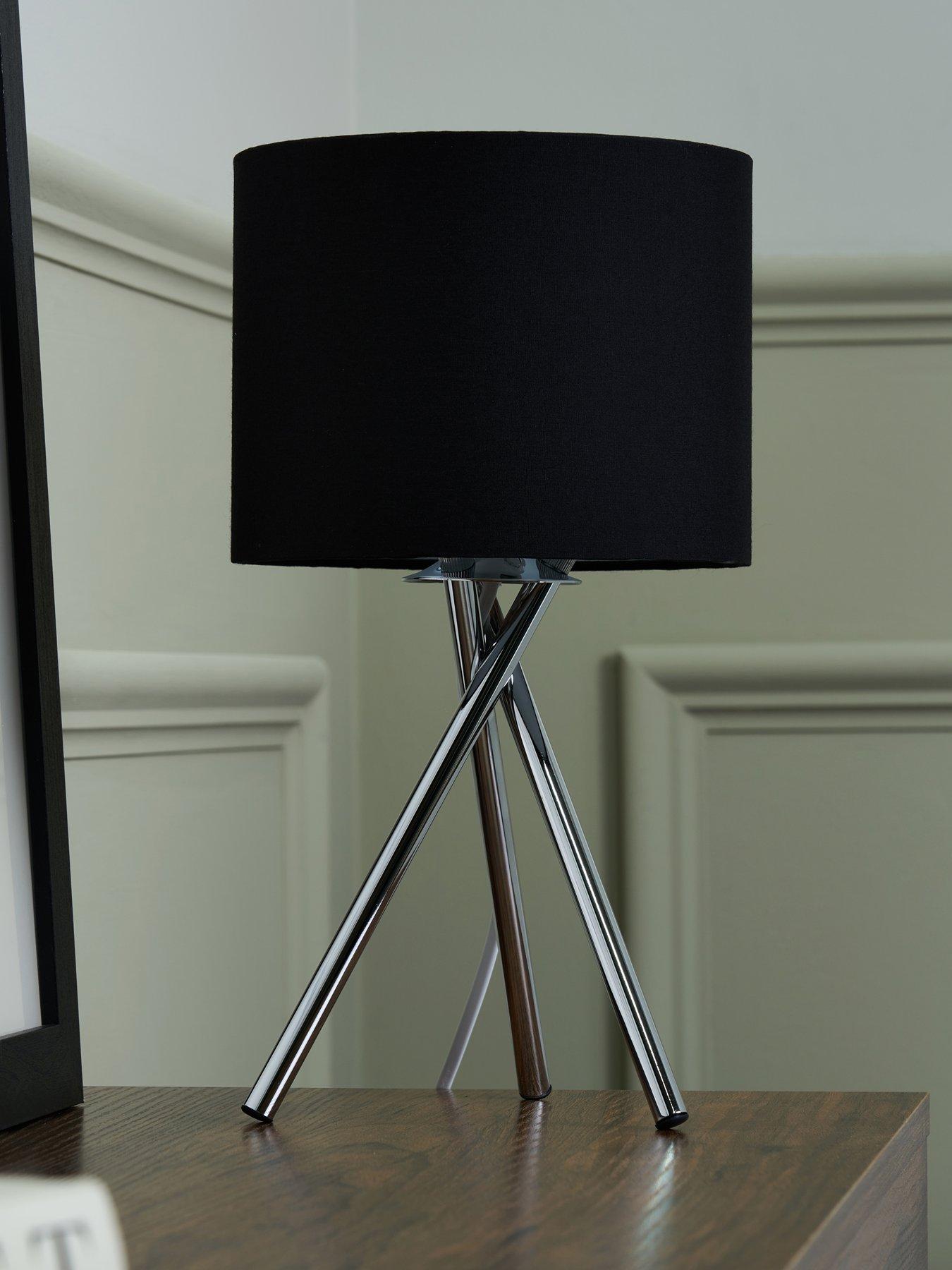 Image 4 of 6 of The Very Collection Tripod Bedside Table Lamp - Black
