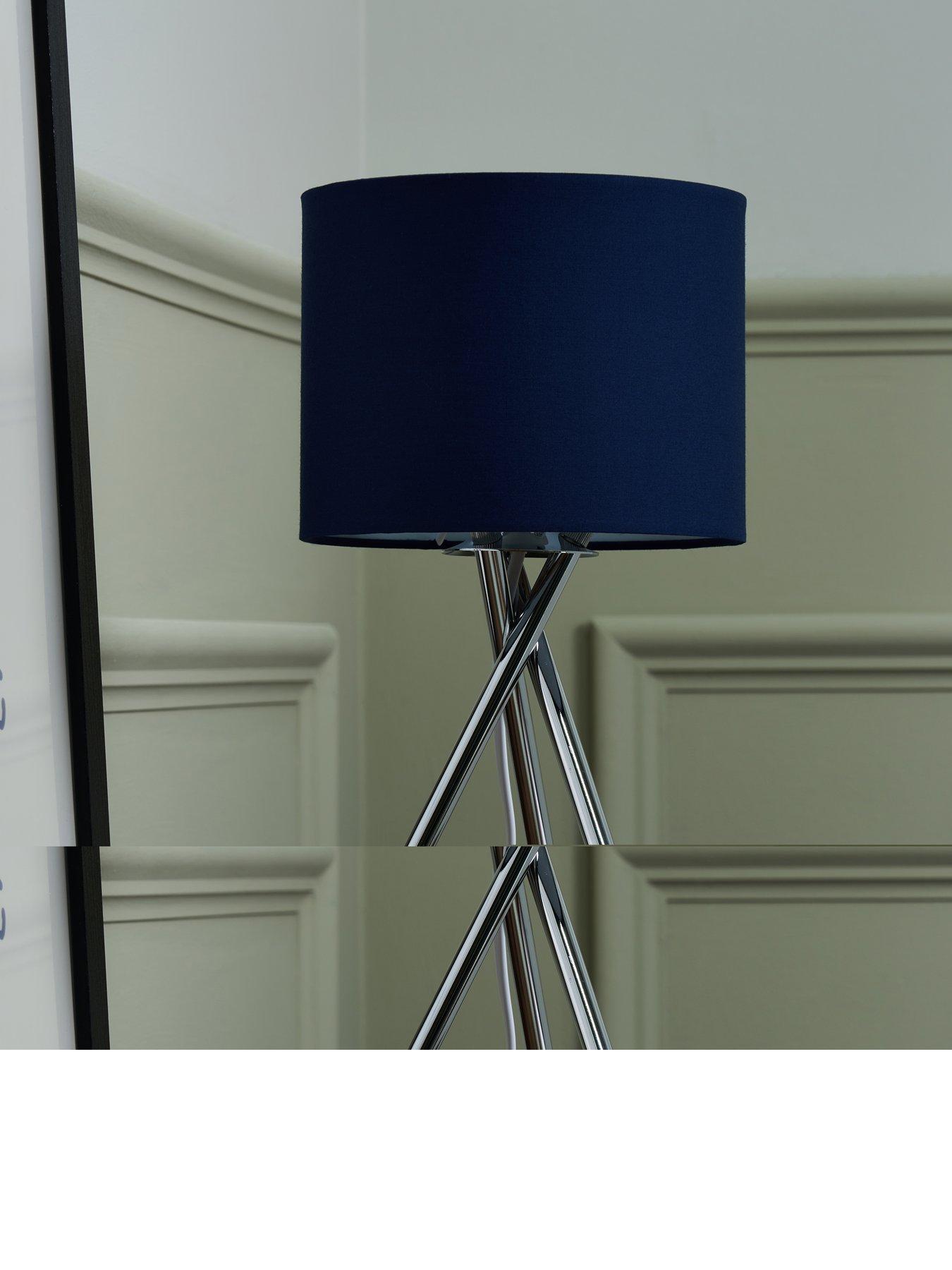 Image 4 of 6 of The Very Collection Tripod Bedside Table Lamp - Navy
