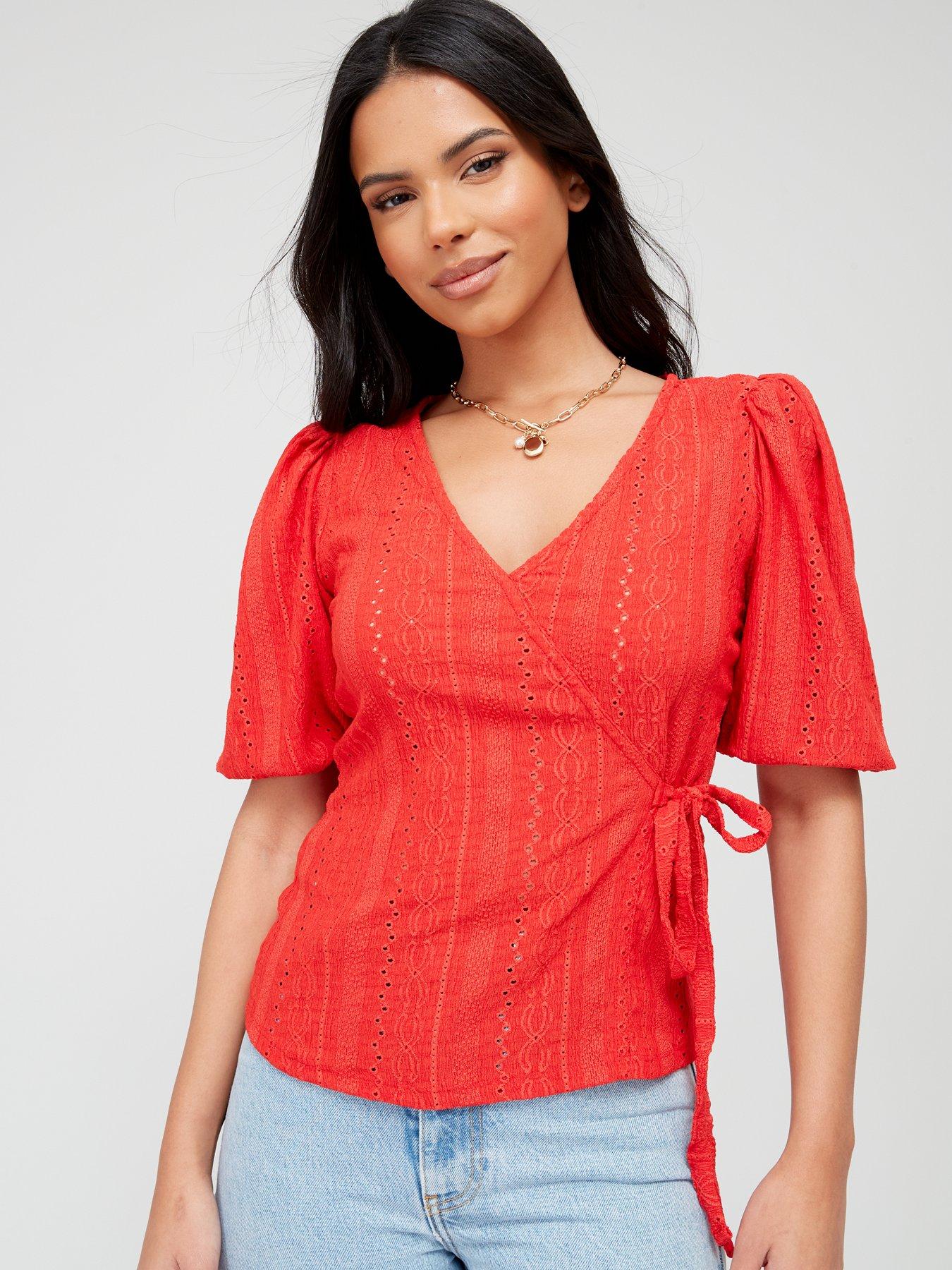 V by Very Frill Sleeve Peplum Top - Pink