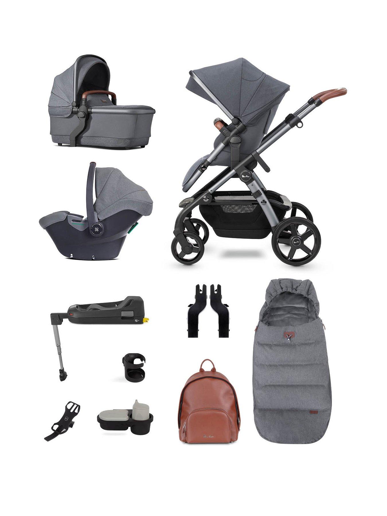 Silver Cross Wave Single to Double Travel System Ultimate Pack incl. Car Seat Onyx littlewoods