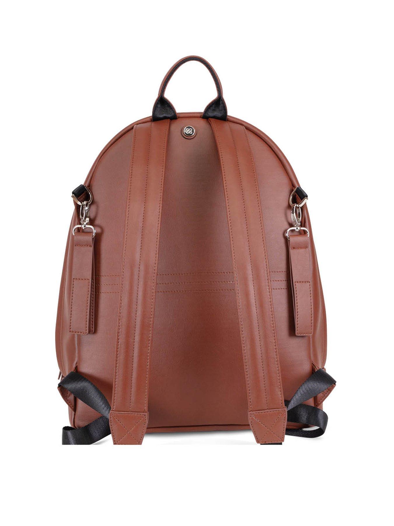  image of silver-cross-vegan-leather-changing-bag-tan