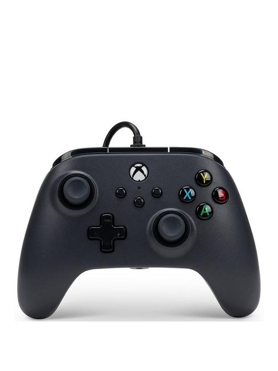 front image of powera-wired-controller-for-xbox-series-xs-black