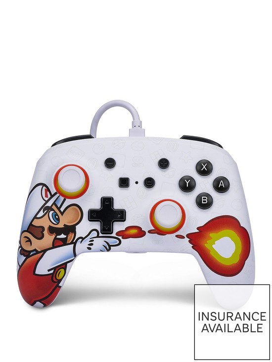 front image of powera-enhanced-wired-controller-for-nintendo-switch-fireball-mario