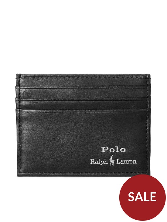 front image of polo-ralph-lauren-embossed-foil-cardholder-black