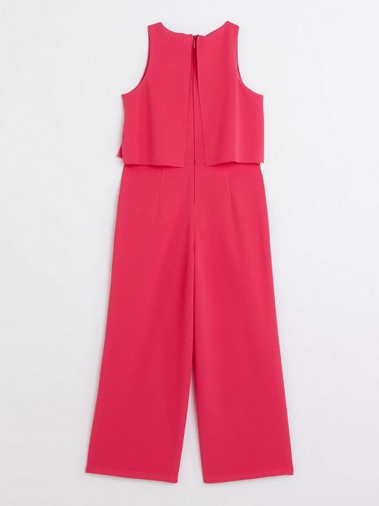 back image of river-island-girlsnbspjumpsuit-bright-pink