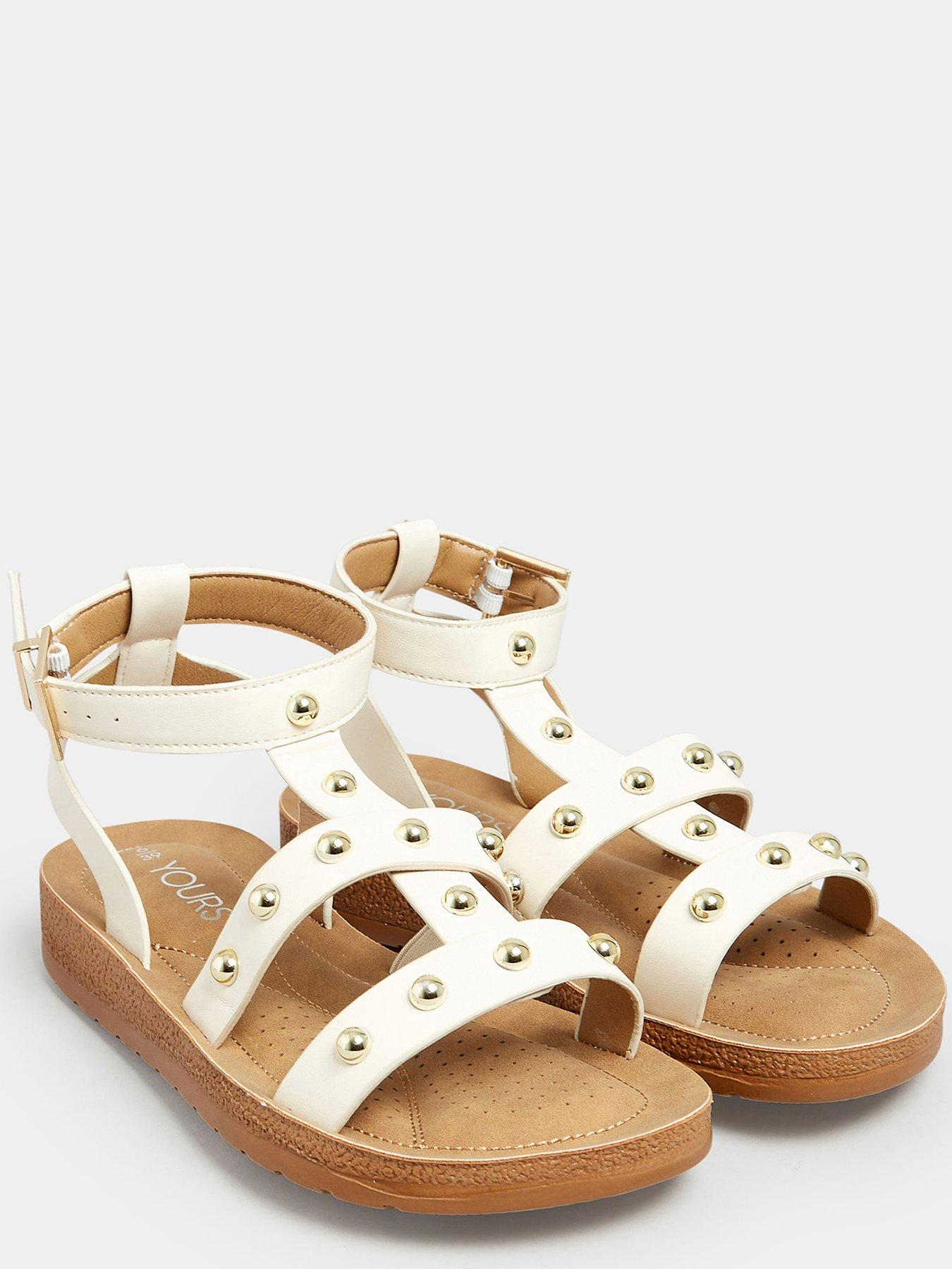 White studded best sale gladiator sandals