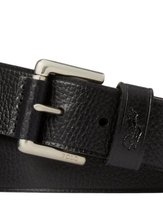 back image of polo-ralph-lauren-tumbled-leather-pony-keeper-belt