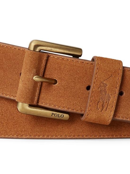 back image of polo-ralph-lauren-suede-leather-pony-keeper-belt